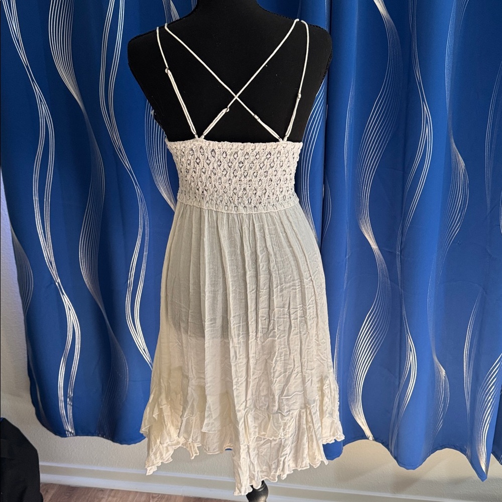 Free People Ivory Lace Chemise with Ruffle Hem - Picture 3 of 3